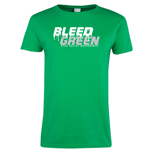 Womens Kelly Green Short Sleeve Tee - Bleed Green