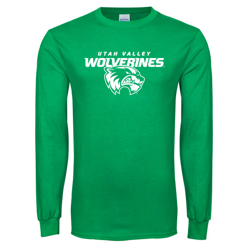  Kelly Green Long Sleeve T Shirt - Secondary Logo