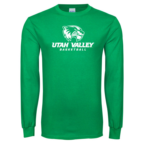  Kelly Green Long Sleeve T Shirt - Basketball