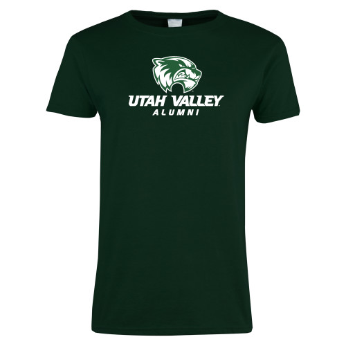  Womens Dark Green Short Sleeve Tee - Alumni