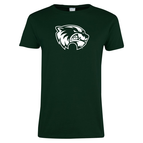  Womens Dark Green Short Sleeve Tee - Primary Logo