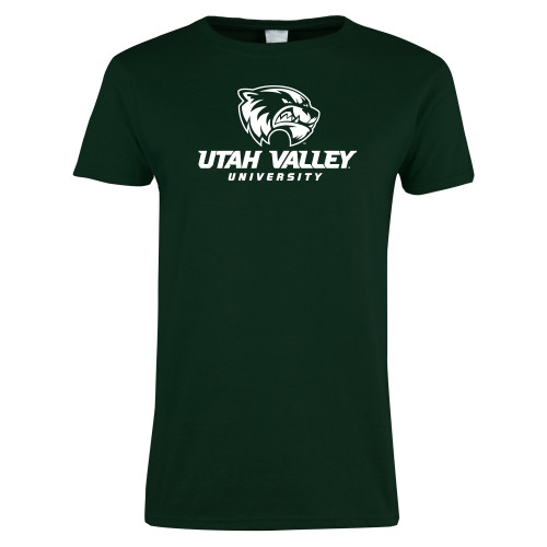  Womens Dark Green Short Sleeve Tee - Utah Valley University