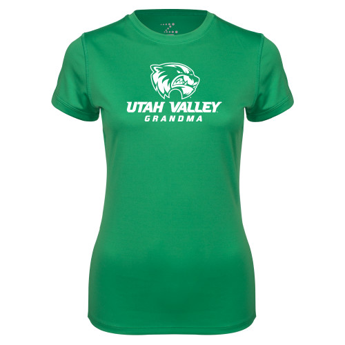  Womens Kelly Green Performance Short Sleeve Tee - Grandma