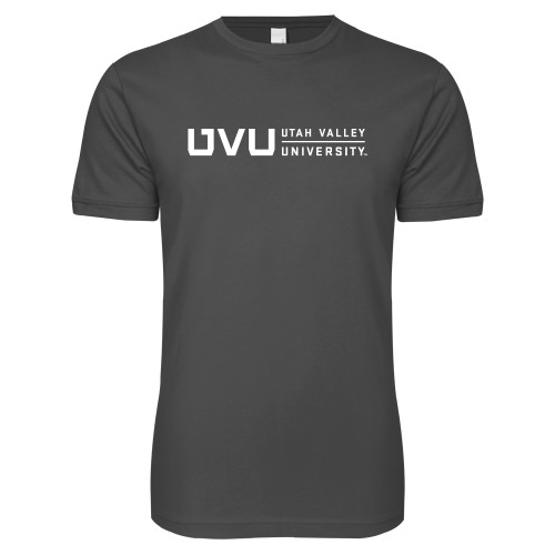  Next Level Charcoal SoftStyle T Shirt - UVU Utah Valley University Horizontal