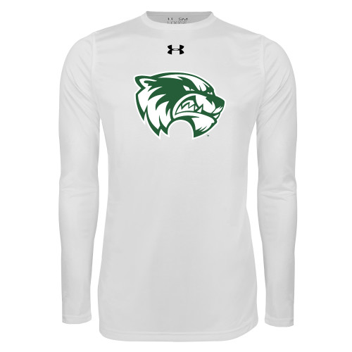  Under Armour White Long Sleeve Tech Tee - Primary Logo