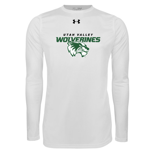  Under Armour White Long Sleeve Tech Tee - Secondary Logo