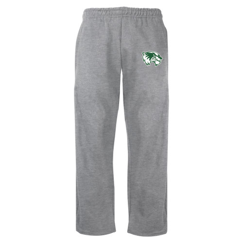  Grey Fleece Open Bottom Pant - Primary Logo