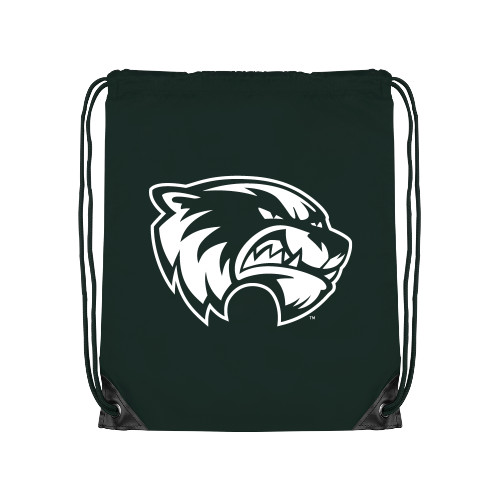  Dark Green Drawstring Backpack - Primary Logo