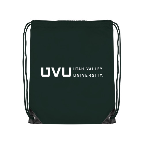  Dark Green Drawstring Backpack - UVU Utah Valley University Horizontal