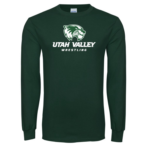  Dark Green Long Sleeve T Shirt - Wrestling