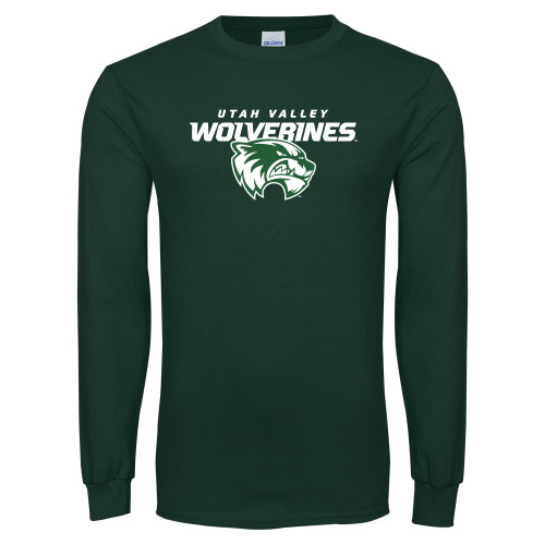  Dark Green Long Sleeve T Shirt - Secondary Logo
