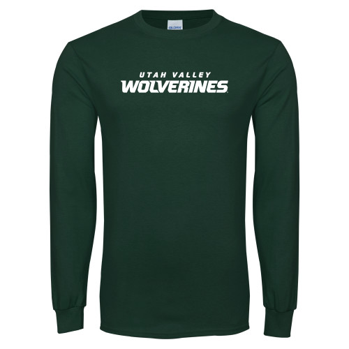  Dark Green Long Sleeve T Shirt - Utah Valley Wolverines