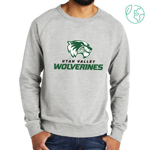  Allmade Light Grey Organic French Terry Crewneck Sweatshirt - Secondary Logo