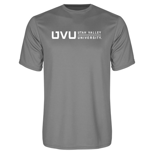  Grey Concrete Performance Tee - UVU Utah Valley University Horizontal