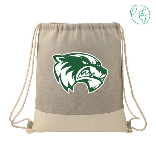 Split Recycled Cotton Grey/Natural Drawstring Bag - Primary Logo