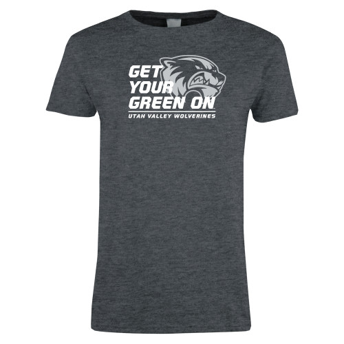  Womens Dark Heather Short Sleeve Tee - Get Your Green On