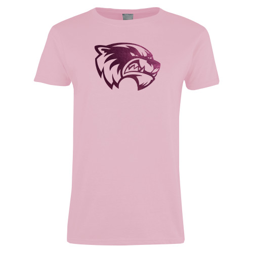  Womens Pink Short Sleeve Tee - Primary Logo Foil