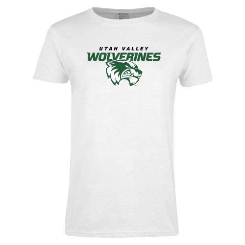  Womens White Short Sleeve Tee - Secondary Logo