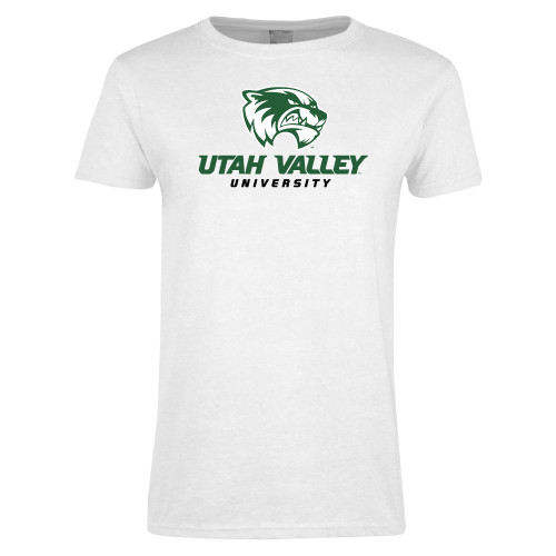  Womens White Short Sleeve Tee - Utah Valley University