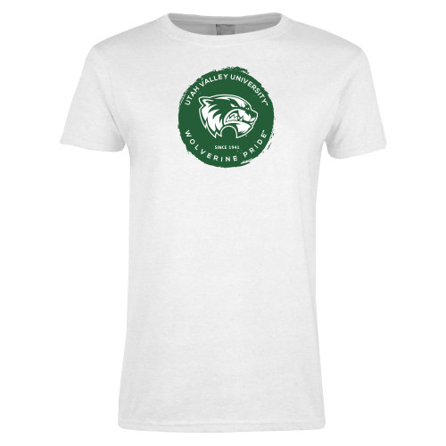  Womens White Short Sleeve Tee - Wolverine Pride