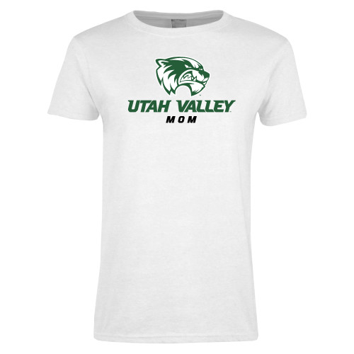  Womens White Short Sleeve Tee - Mom