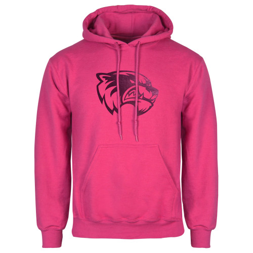  Womens Fuchsia Fleece Hoodie - Primary Logo Foil