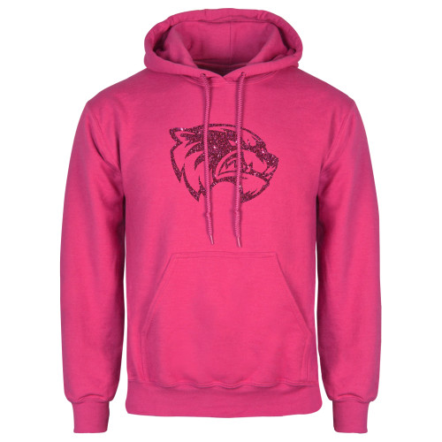  Womens Fuchsia Fleece Hoodie - Wolverine Glitter Hot Pink