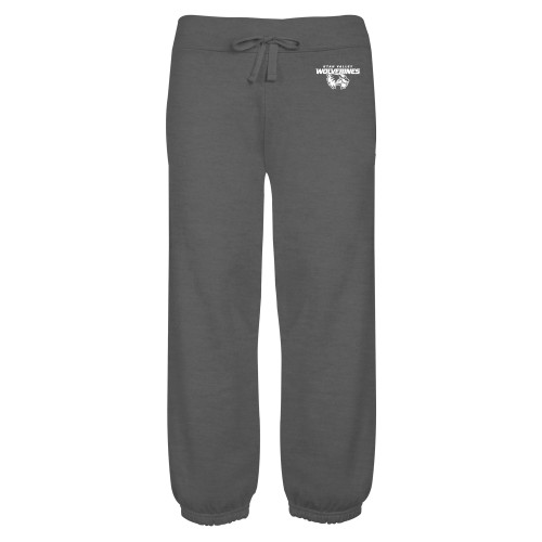  ENZA Womens Dark Heather Banded Fleece Capri - Secondary Logo