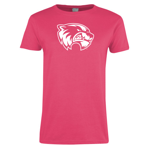  Womens Hot Pink Short Sleeve Tee - Primary Logo