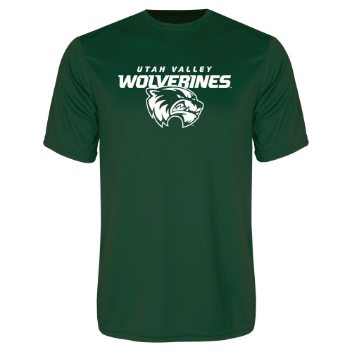  Dark Green Performance Tee - Secondary Logo