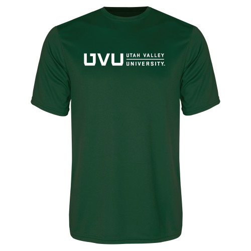  Dark Green Performance Tee - UVU Utah Valley University Horizontal