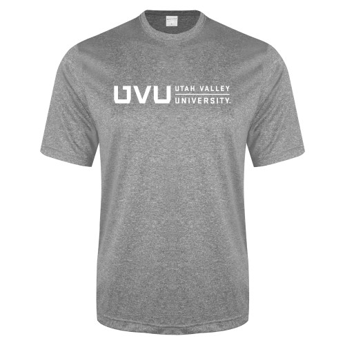  Grey Heather Performance Contender Tee - UVU Utah Valley University Horizontal