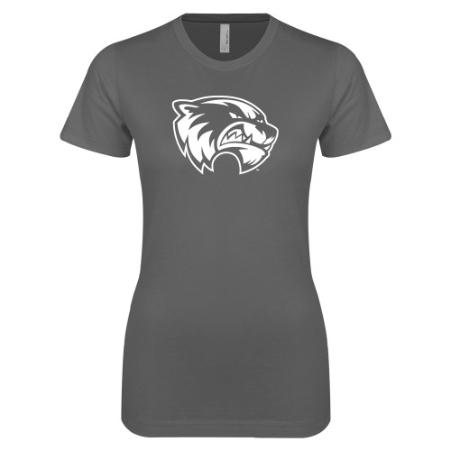  Next Level Womens Charcoal Boyfriend Tee - Primary Logo