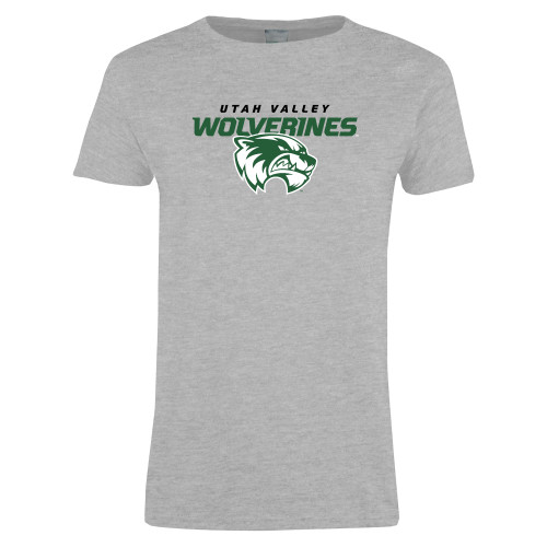  Womens Grey Short Sleeve Tee - Secondary Logo
