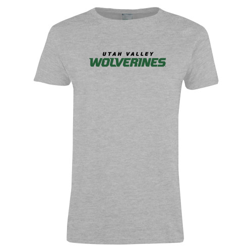  Womens Grey Short Sleeve Tee - Utah Valley Wolverines