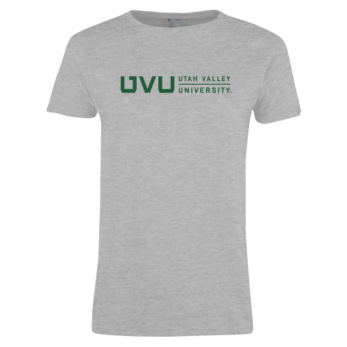  Womens Grey Short Sleeve Tee - UVU Utah Valley University Horizontal