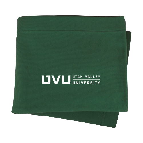  Dark Green Sweatshirt Blanket - UVU Utah Valley University Horizontal