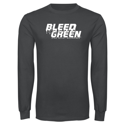  Charcoal Long Sleeve T Shirt - Bleed Green