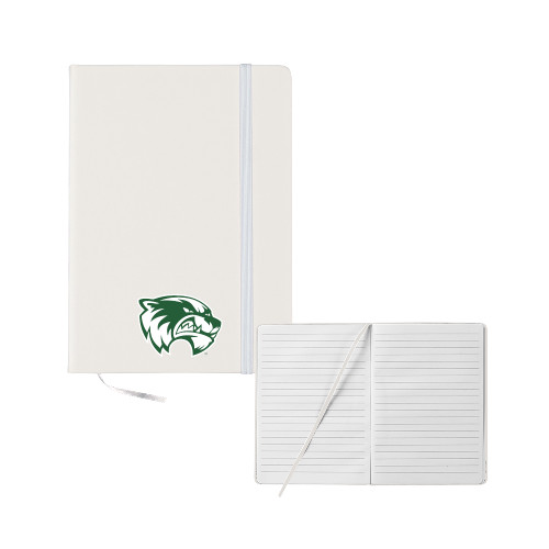  5x7 White Hard Cover Journal - Primary Logo