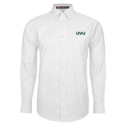  White Oxford Long Sleeve Shirt - UVU Block Letters