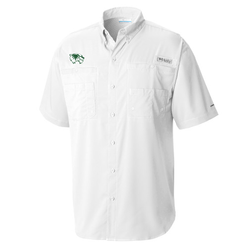  Columbia White Tamiami Performance Short Sleeve Shirt - Primary Logo