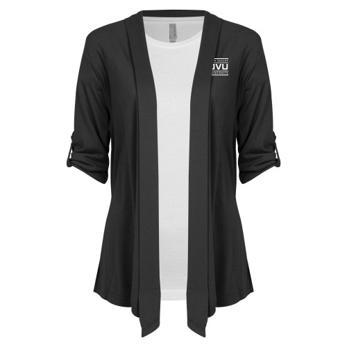  Womens Grey Drape Front Cardigan Sweater - Utah Valley University Stacked