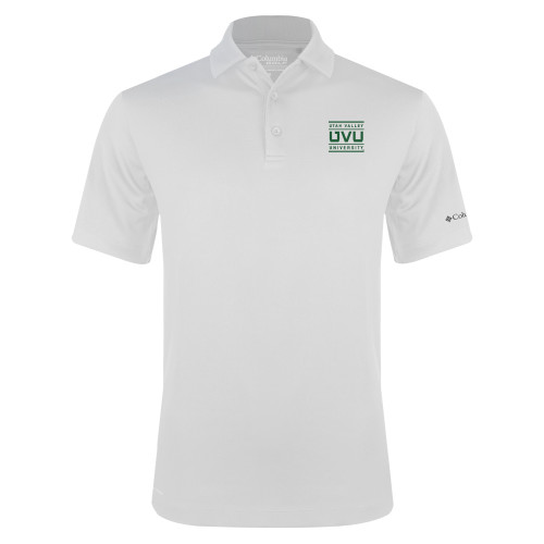  Columbia White Omni Wick Drive Polo - Utah Valley University Stacked