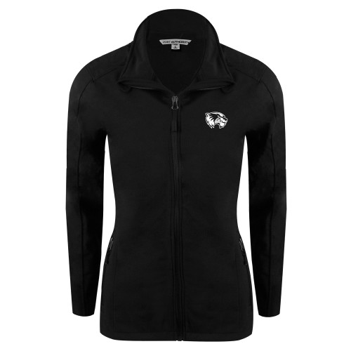  Womens Black Softshell Jacket - Primary Logo