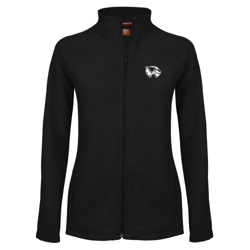  Womens Black Fleece Full Zip Jacket - Primary Logo