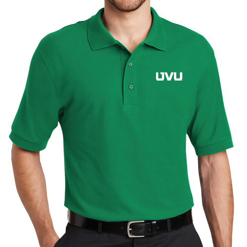  Kelly Green Silk Touch Polo - UVU Block Letters