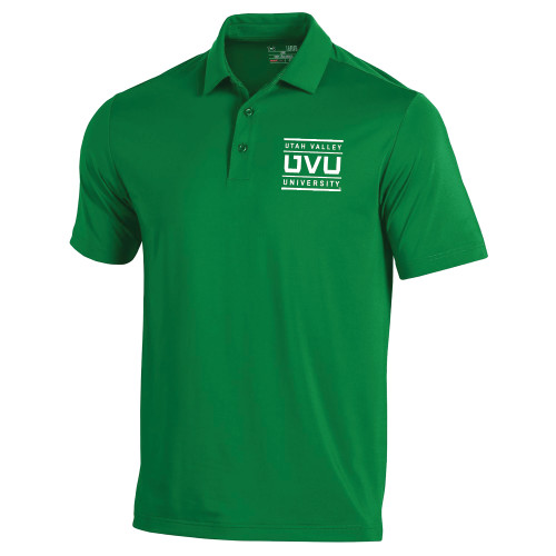  Under Armour Kelly Green Performance Polo - Utah Valley University Stacked