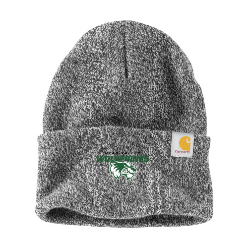  Carhartt Black/White Knit Beanie w/Cuff - Secondary Logo