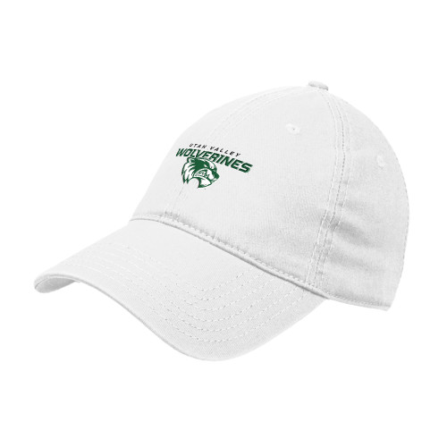  White Unstructured Adjustable Low Profile Hat - Secondary Logo