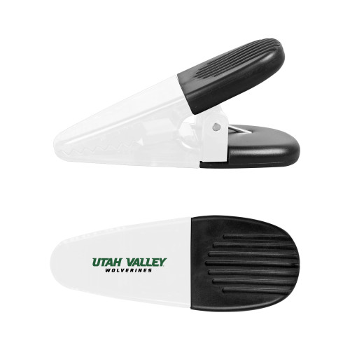  White Crocodile Clip/Magnet - Utah Valley Word Mark